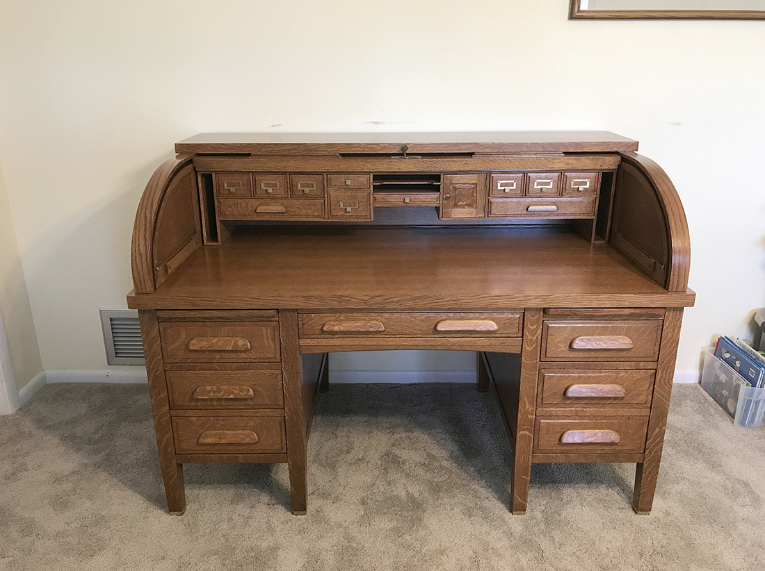 completed-refinishing-roll-top-desk-open